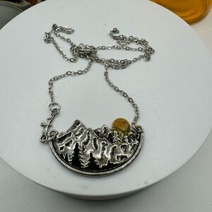 Stainless Steel Mountain Theme‎ Necklace NEW